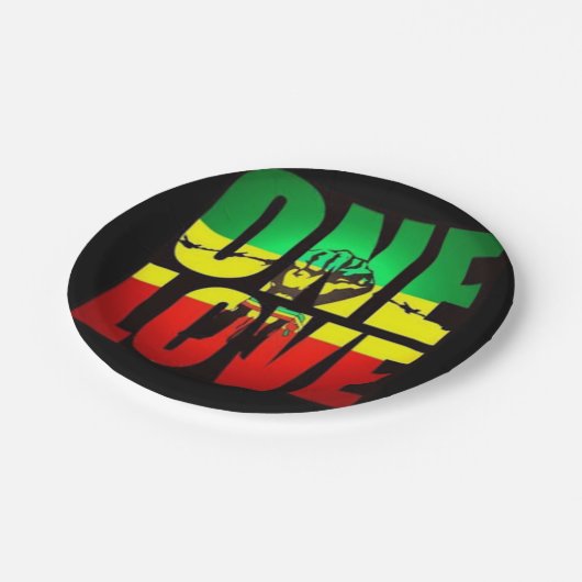 Rasta One Love Papieren Bordje (Gekanteld)