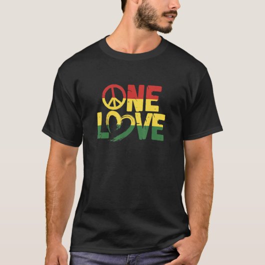 Rasta One Love Rastafari Reggae Rastafarian T-shirt (Voorkant)
