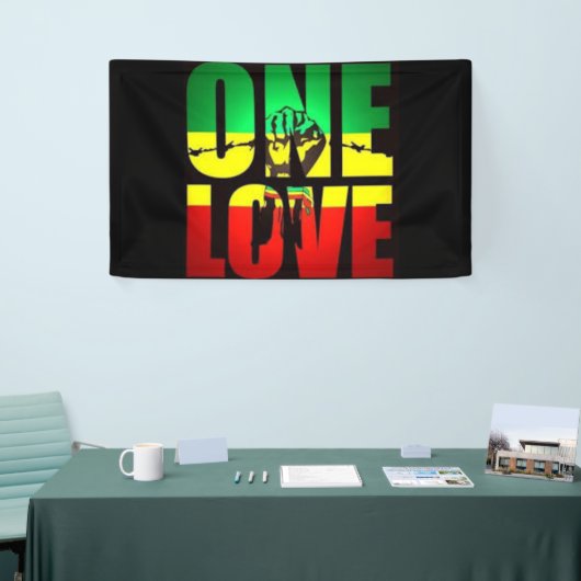 Rasta One Love T-Shirt Briefkaart Koffie Mok Serve Spandoek (Beurs)