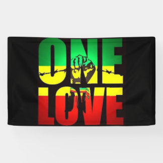 Rasta One Love T-Shirt Briefkaart Koffie Mok Serve Spandoek
