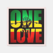 Rasta One Love T-Shirt Briefkaart Koffie Mok Servet (Voorkant)