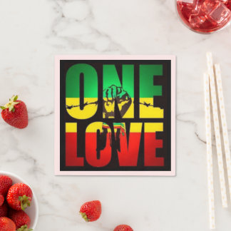 Rasta One Love T-Shirt Briefkaart Koffie Mok Servet