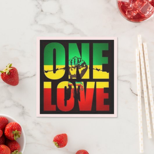 Rasta One Love T-Shirt Briefkaart Koffie Mok Servet (Insitu)