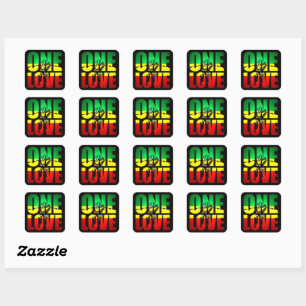 Rasta One Love Vierkante Sticker