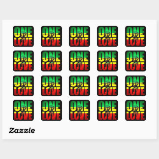 Rasta One Love Vierkante Sticker