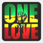 Rasta One Love Vierkante Sticker (Voorkant)
