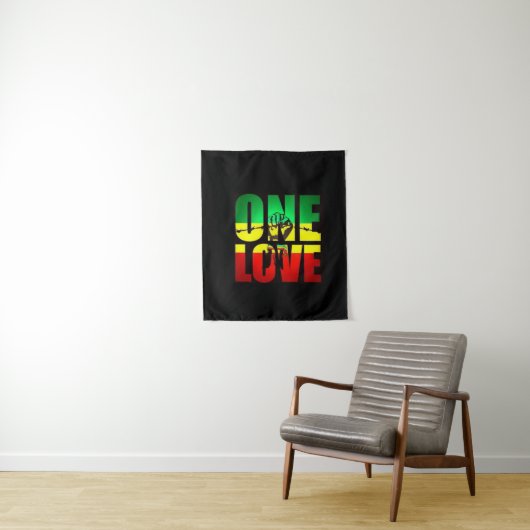 Rasta One Love Wandkleed (In situ)