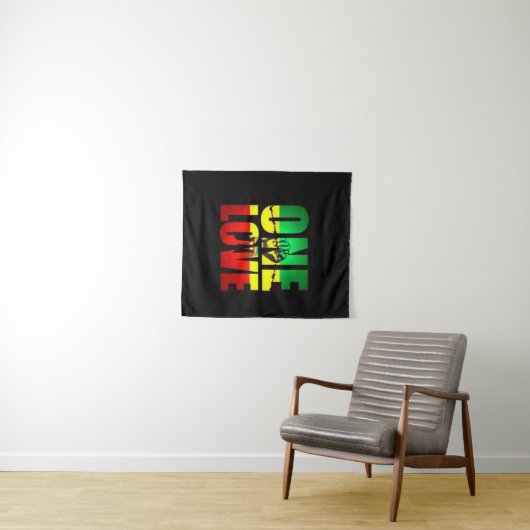 Rasta One Love Wandkleed (In Situ (horizontaal))