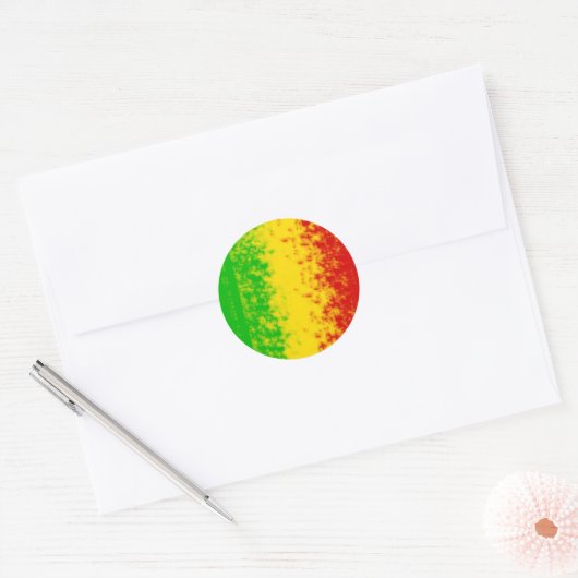 Rasta-ontwerp Ronde Sticker (Envelop)