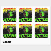 RASTA P.O.W. KUSH VIERKANTE STICKER (Vel)