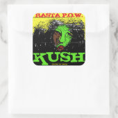 RASTA P.O.W. KUSH VIERKANTE STICKER (Tas)