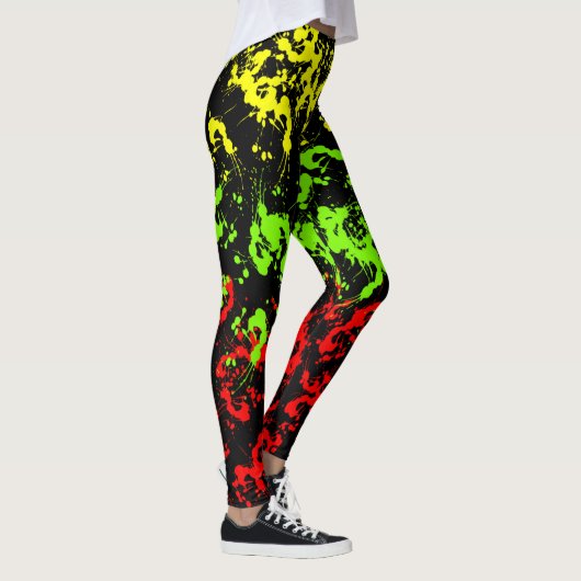 Rasta Paint Splatter Leggings vrouwen (Rechts)