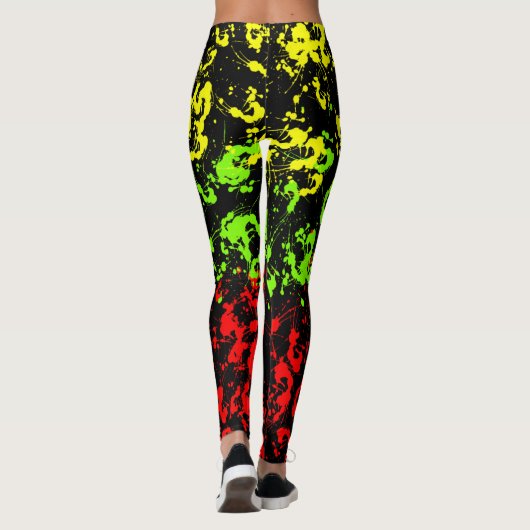 Rasta Paint Splatter Leggings vrouwen (Achterkant)