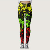 Rasta Paint Splatter Leggings vrouwen (Voorkant)