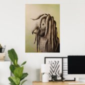 rasta parrot poster (Thuiskantoor)