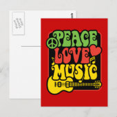 Rasta Peace Love Music Briefkaart (Voorkant / Achterkant)