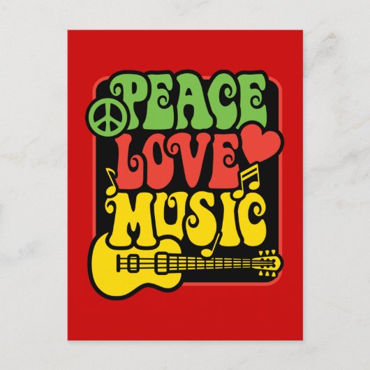 Rasta Peace Love Music Briefkaart (Voorkant)