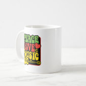 Rasta Peace Love Music Koffiemok (Voorkant links)