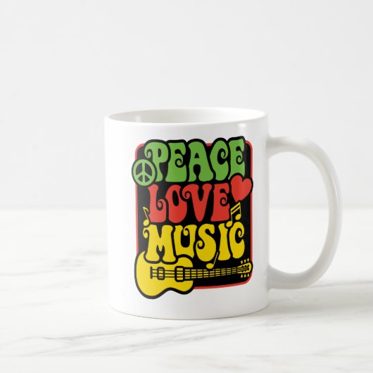 Rasta Peace-Love-Music Koffiemok (Rechts)