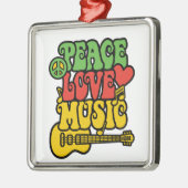 Rasta Peace-Love-Music Metalen Ornament (Links)