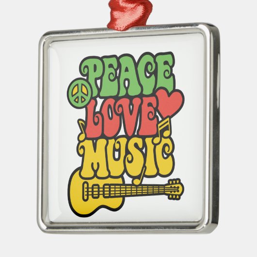 Rasta Peace-Love-Music Metalen Ornament (Links)