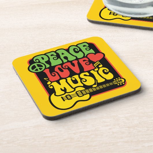 Rasta Peace Love Music Onderzetter (Linkerzijde)