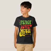 Rasta PEACE-LOVE-MUSIC T-shirt (Voorkant volledig)
