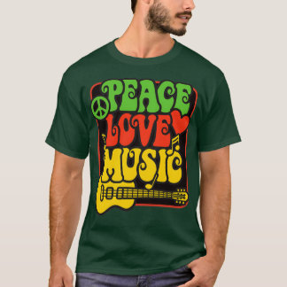 Rasta Peace Love Music T-shirt
