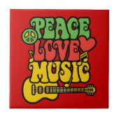 Rasta Peace-Love-Music Tegeltje (Voorkant)