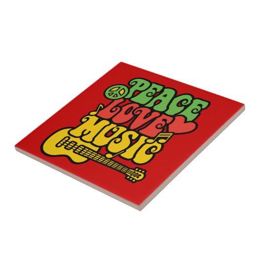 Rasta Peace-Love-Music Tegeltje (Zijkant)
