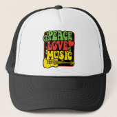 Rasta Peace Love Music Trucker Pet (Voorkant)