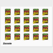 Rasta Peace-Love-Music Vierkante Sticker (Vel)