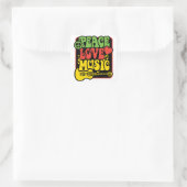 Rasta Peace-Love-Music Vierkante Sticker (Tas)