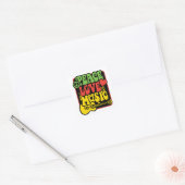 Rasta Peace-Love-Music Vierkante Sticker (Envelop)
