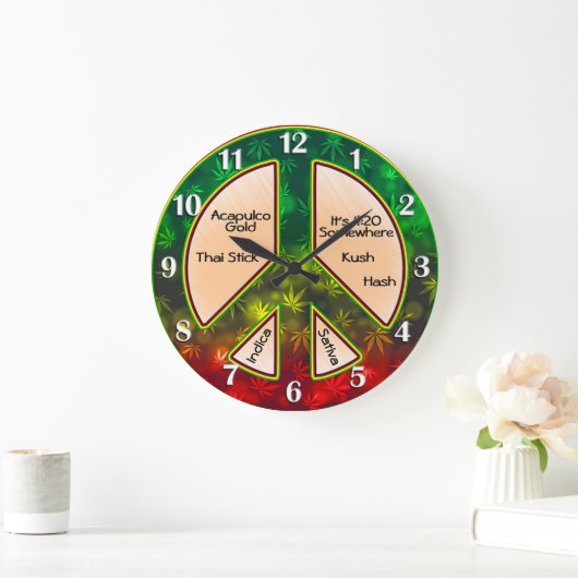 Rasta Peace Mellow Time Grote Klok (Huis)