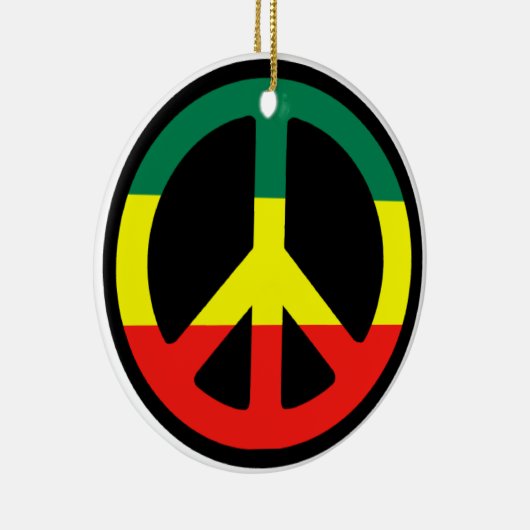 Rasta Peace Sign Kerstmis Keramisch Ornament (Rechts)