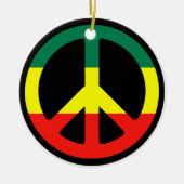 Rasta Peace Sign Kerstmis Keramisch Ornament (Voorkant)