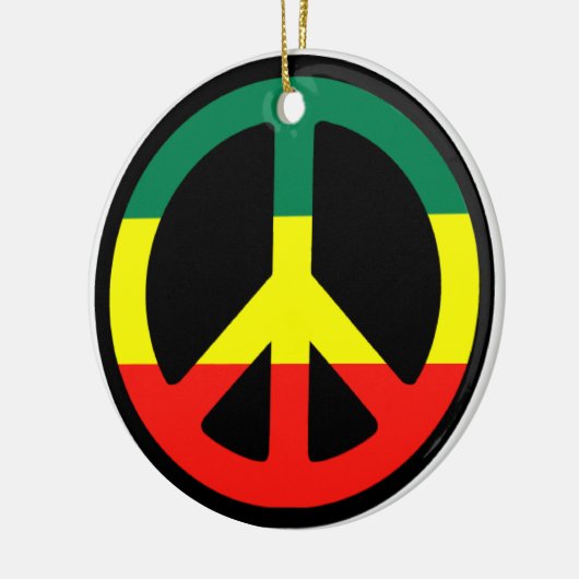 Rasta Peace Sign Kerstmis Keramisch Ornament (Links)
