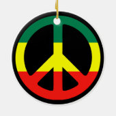 Rasta Peace Sign Kerstmis Keramisch Ornament (Achterkant)
