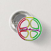 Rasta Peace Sign Ronde Button 3,2 Cm (Voorkant /achterkant)