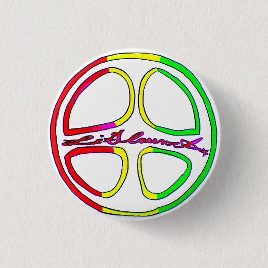 Rasta Peace Sign Ronde Button 3,2 Cm (Voorkant)