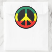 Rasta Peace Sign Ronde Sticker (Tas)