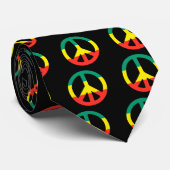 Rasta Peace Sign Stropdas (Opgerold)