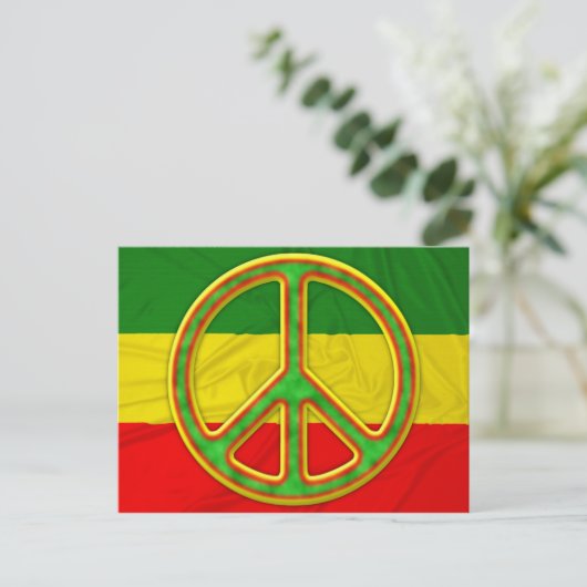 Rasta Peace Symbol Briefkaart (Staand voorkant)