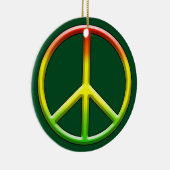 Rasta Peace Symbol Kerstmis! Keramisch Ornament (Rechts)