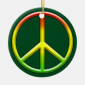 Rasta Peace Symbol Kerstmis! Keramisch Ornament (Voorkant)
