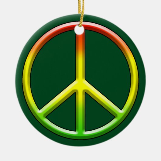 Rasta Peace Symbol Kerstmis! Keramisch Ornament (Voorkant)