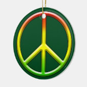 Rasta Peace Symbol Kerstmis! Keramisch Ornament (Links)