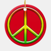 Rasta Peace Symbol Kerstmis! Keramisch Ornament (Achterkant)