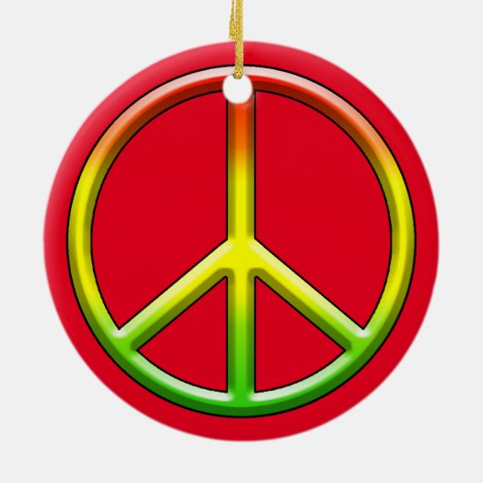 Rasta Peace Symbol Kerstmis! Keramisch Ornament (Achterkant)